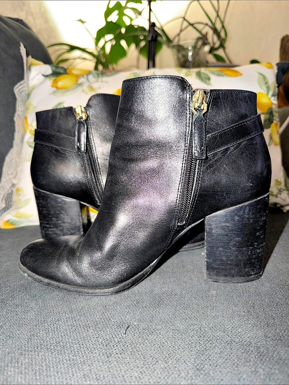 Louise et Cie B Press Ankle Boot Leather Black Ankle Boots